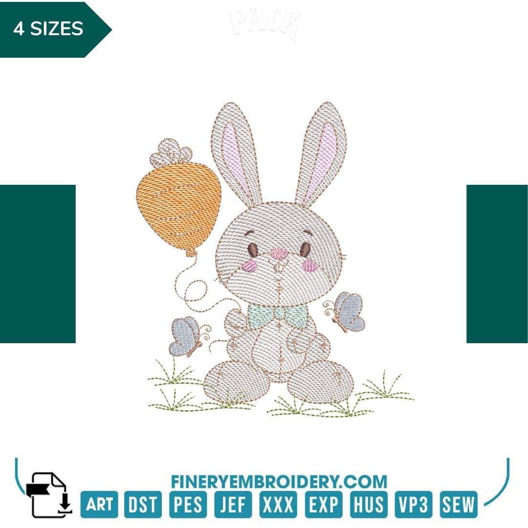 Funny Rabbit Pack 7 designs - Embroidery designs - FineryEmbroidery