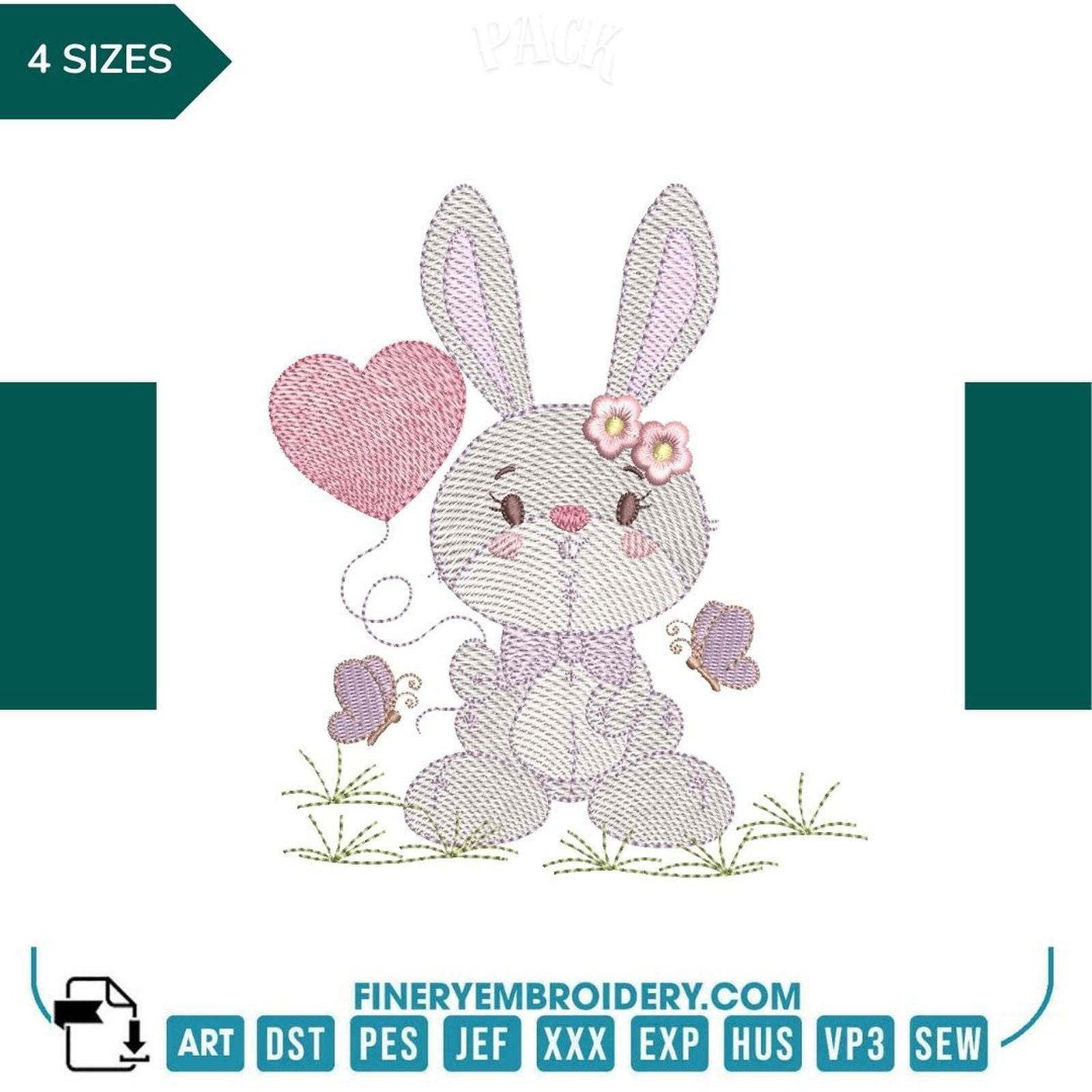 Funny Rabbit Pack 7 designs - Embroidery designs - FineryEmbroidery