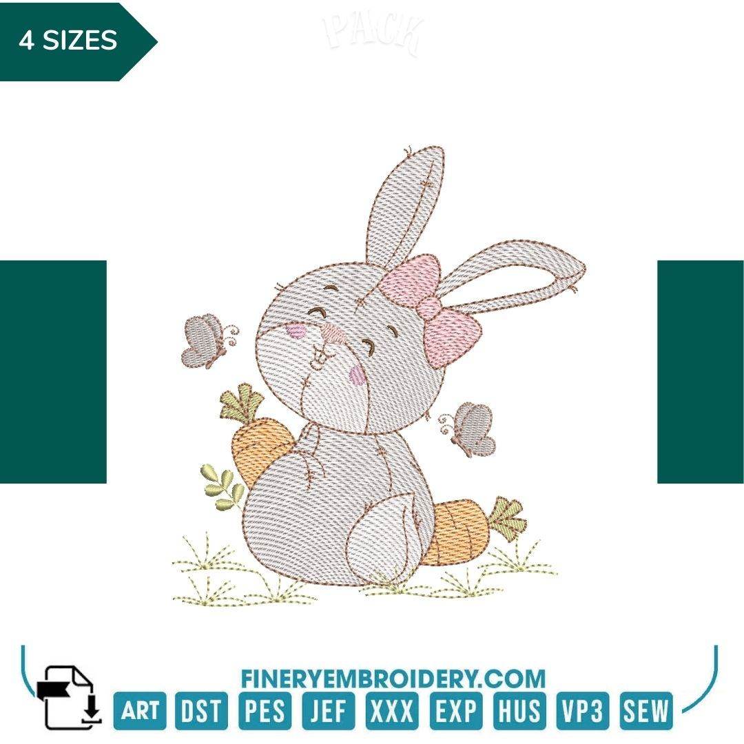 Funny Rabbit Pack 7 designs - Embroidery designs - FineryEmbroidery