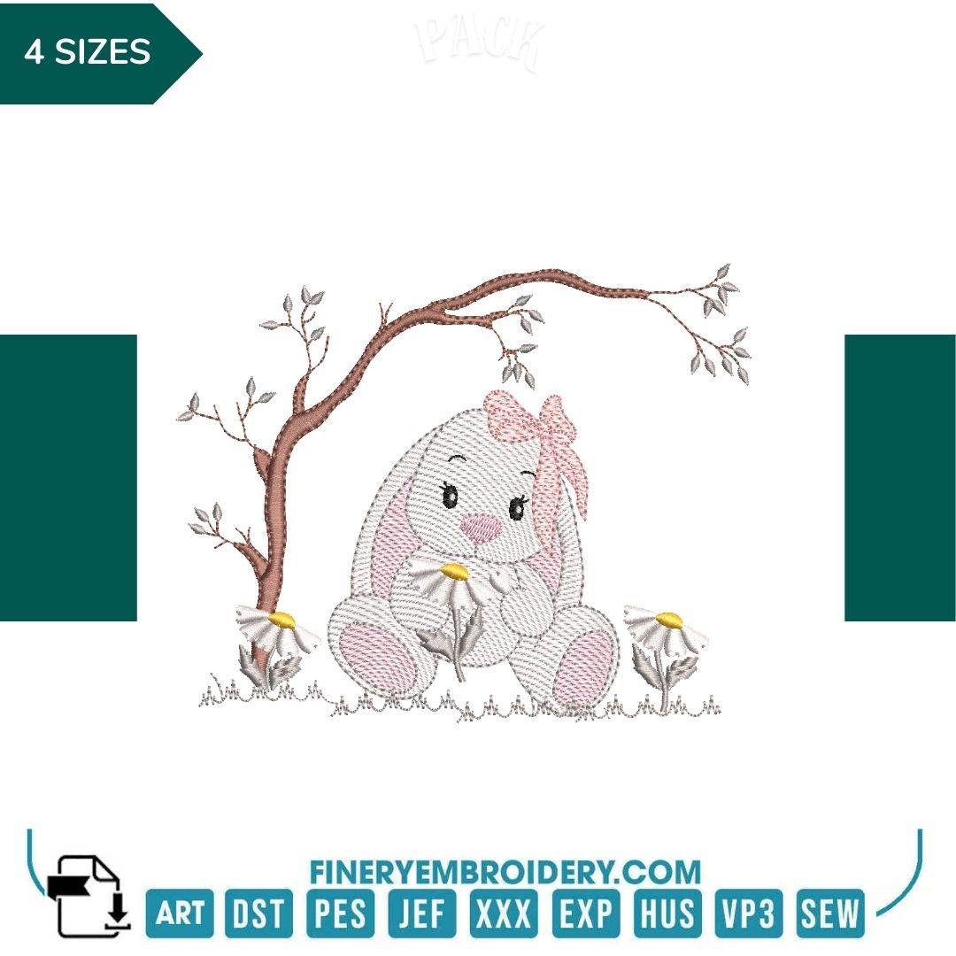 Fun Rabbit Designs Funny Rabbit Pack 7 designs - Embroidery designs – Instant download ...