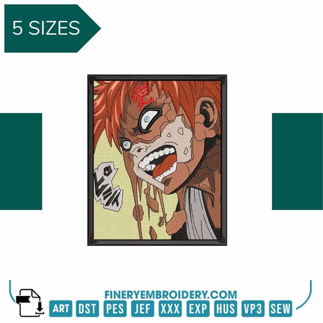 Gaara Anime  - Embroidery Designs - FineryEmbroidery