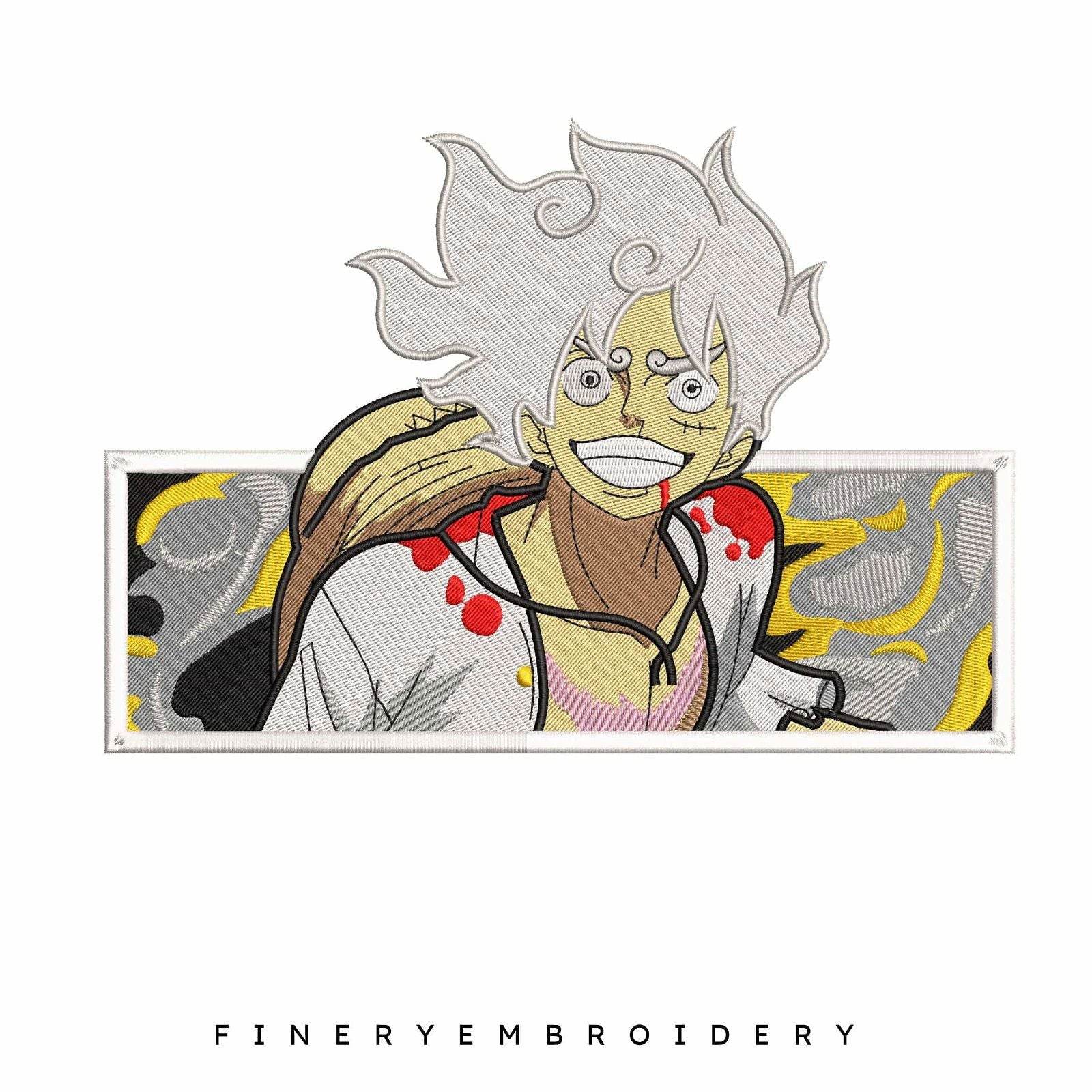 Gear 5 Luffy - Anime - Embroidery Design - FineryEmbroidery