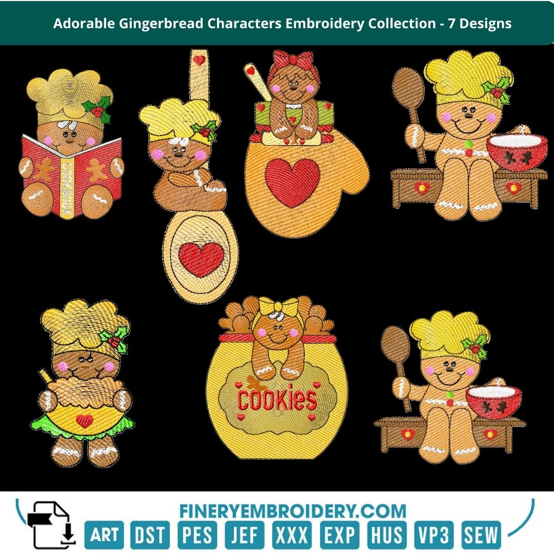 Gingerbread Embroidery Collection - FineryEmbroidery