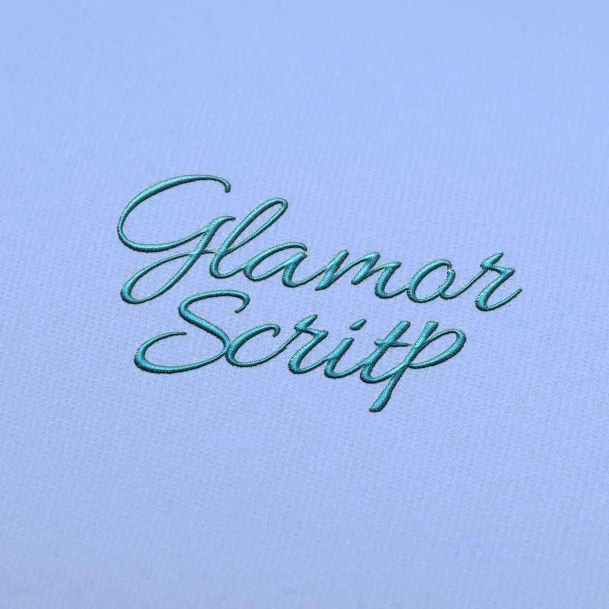 Glamor script Embroidery alphabet Font Set