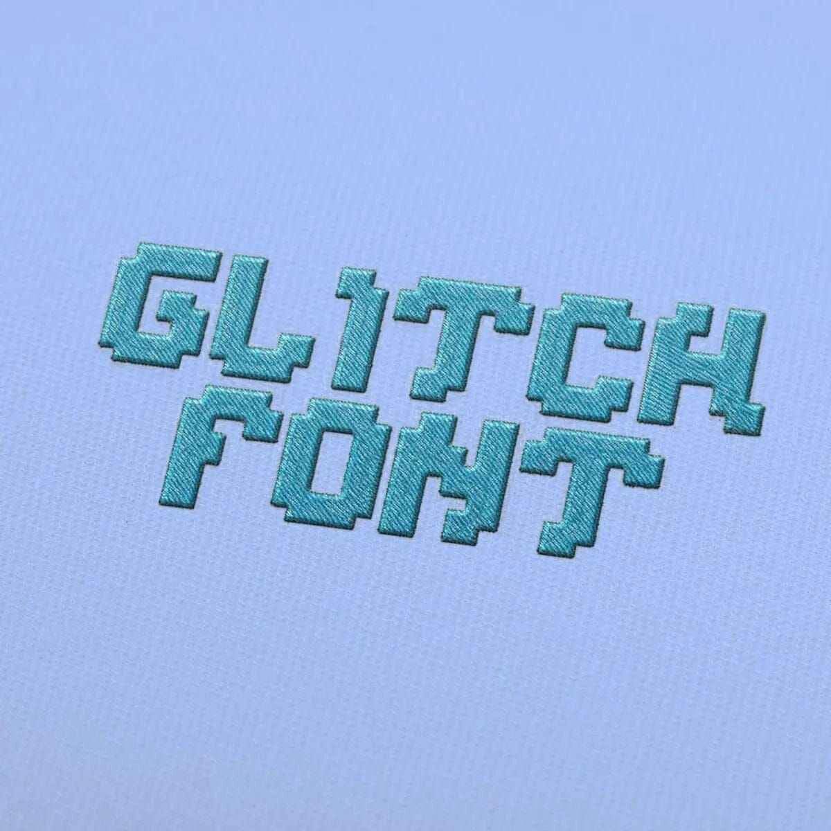Glitch Embroidery alphabet Font Set