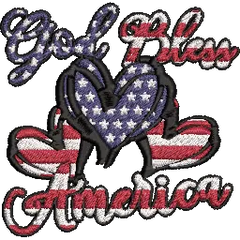 God-Bless-America - Embroidery Design - FineryEmbroidery