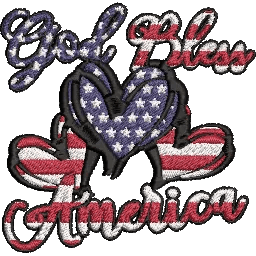 God-Bless-America - Embroidery Design - FineryEmbroidery