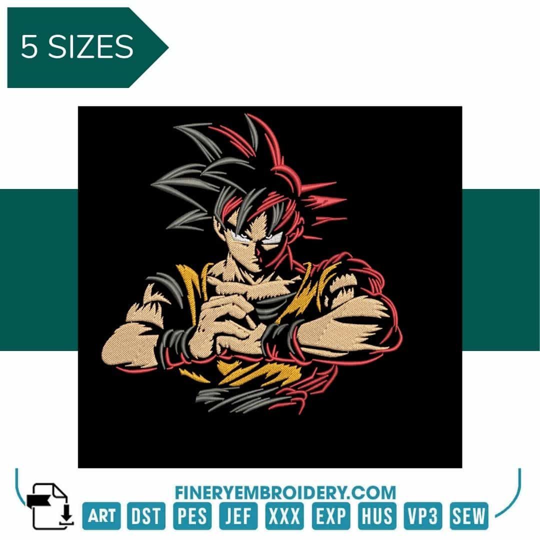 Goku 2- Anime - Embroidery Design - FineryEmbroidery