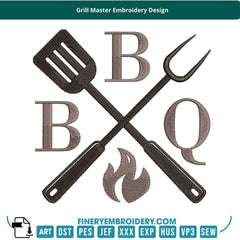 Grill Master BBQ Embroidery Design – Free Download