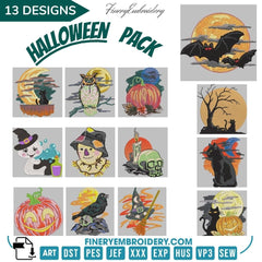 Spooky Pumpkin Halloween Embroidery Pack