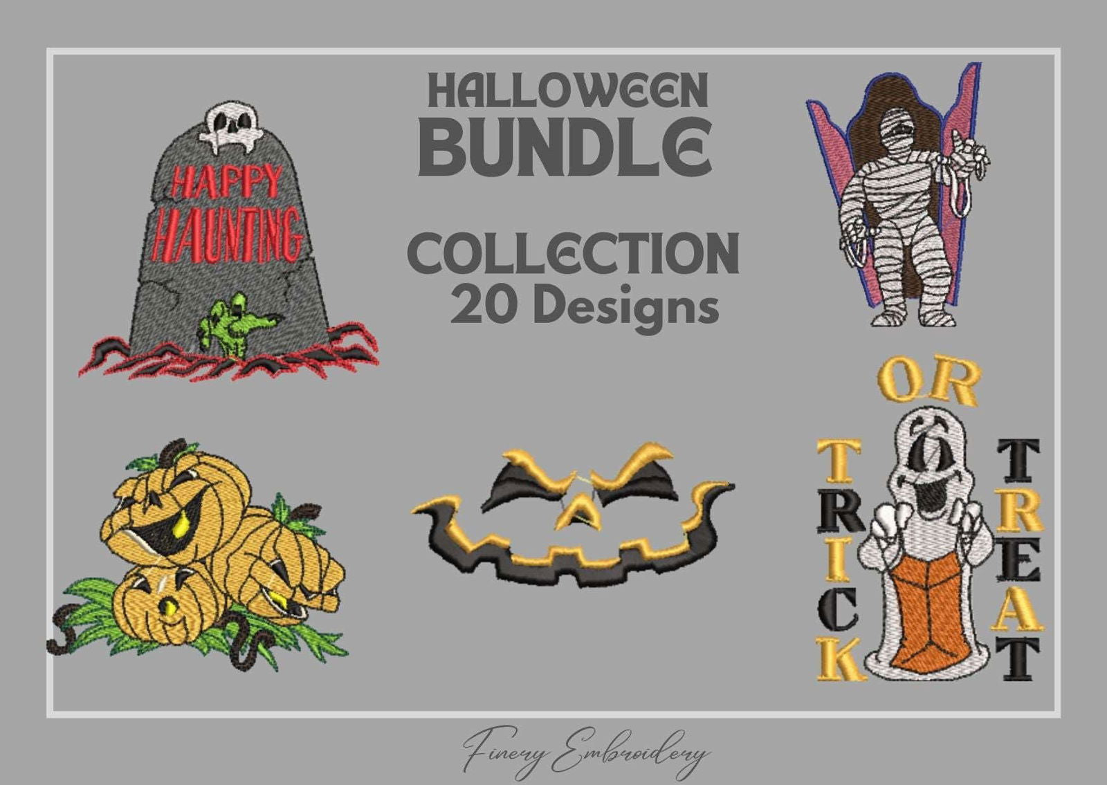 Halloween Bundle 4 - 20 Embroidery Designs - FineryEmbroidery