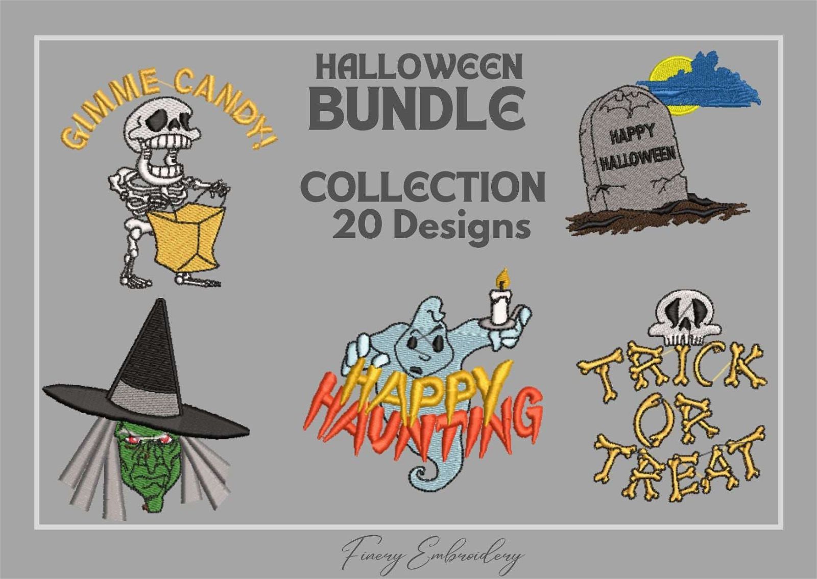 Halloween Bundle 6 - 20 Embroidery Designs - FineryEmbroidery