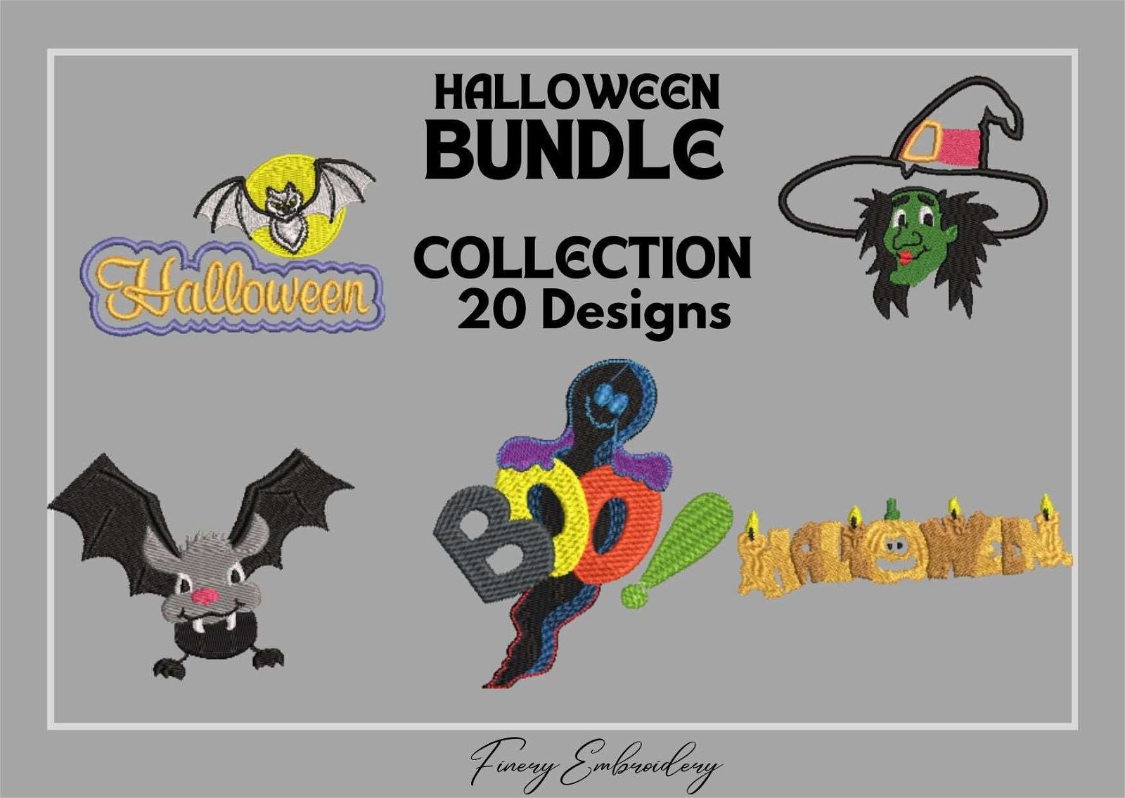 Halloween Bundle 7 - 20 Embroidery Designs - FineryEmbroidery