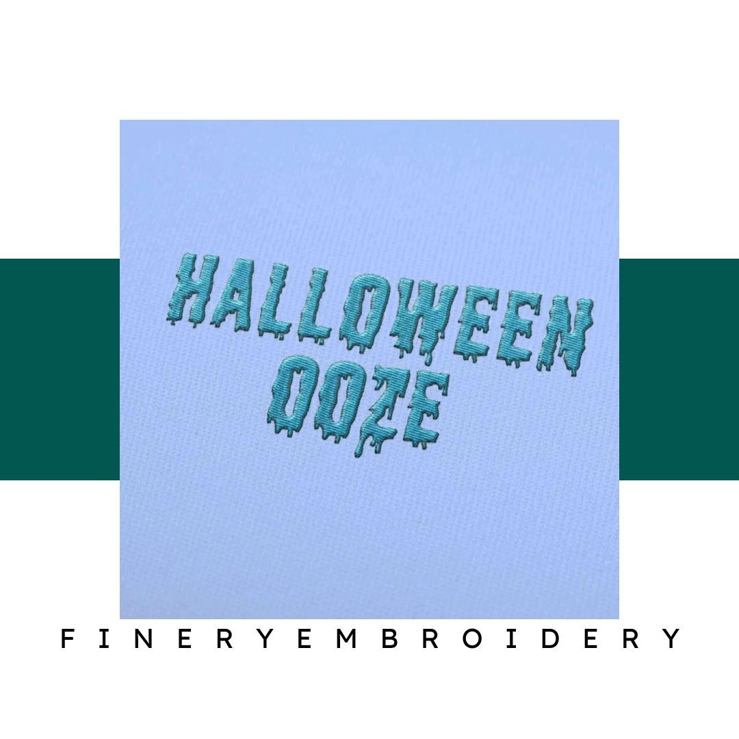 Halloween Ooze Embroidery alphabet Font Set - FineryEmbroidery