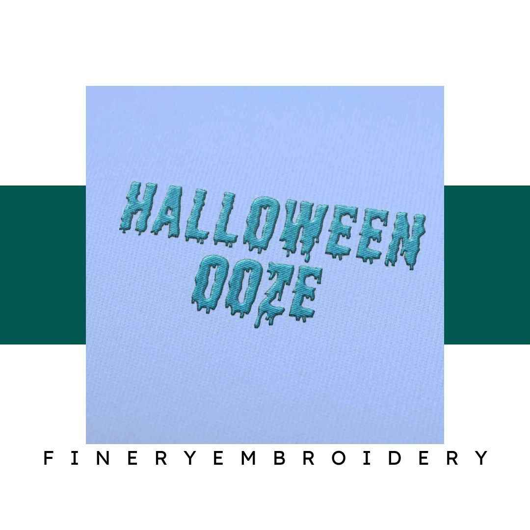 Halloween Ooze Embroidery alphabet Font Set