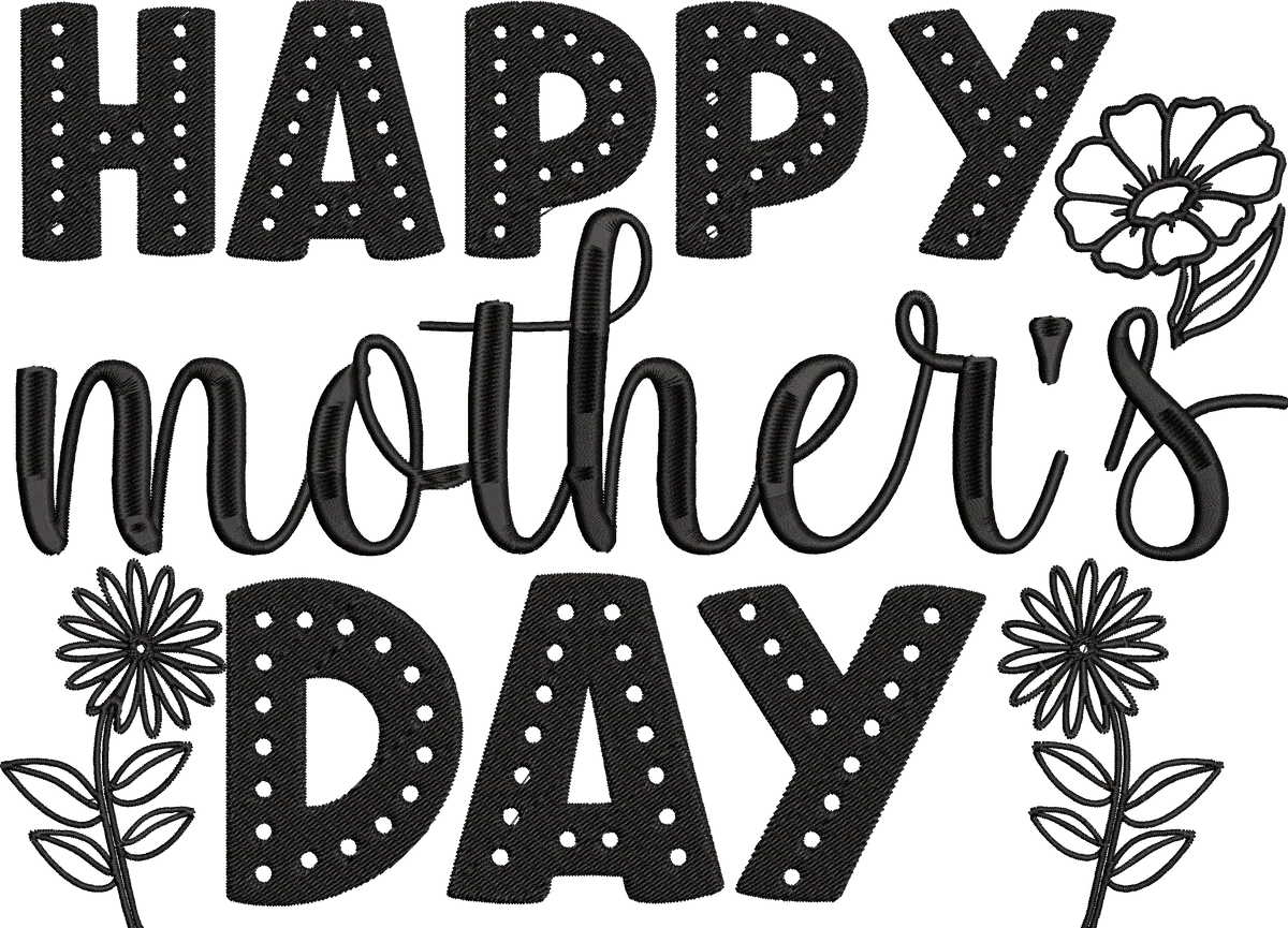 Happy-mothers-day- Mom Embroidery Design - FineryEmbroidery