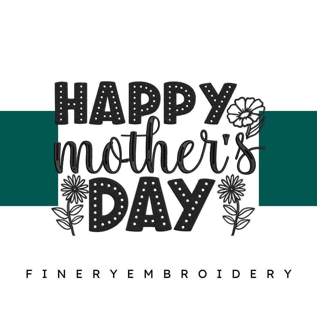 Happy-mothers-day- Mom Embroidery Design