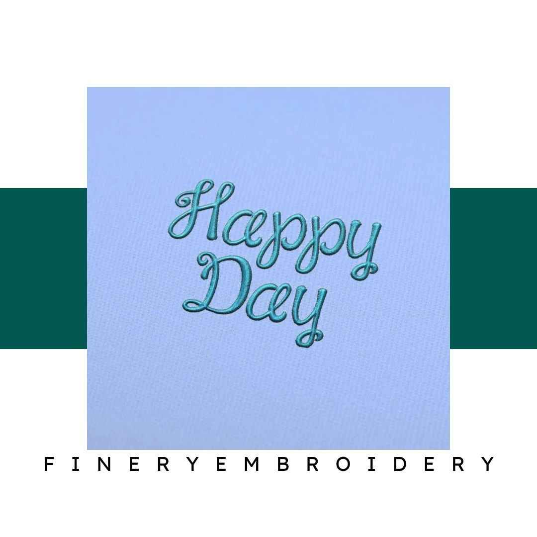 Happy Day Embroidery alphabet Font Set