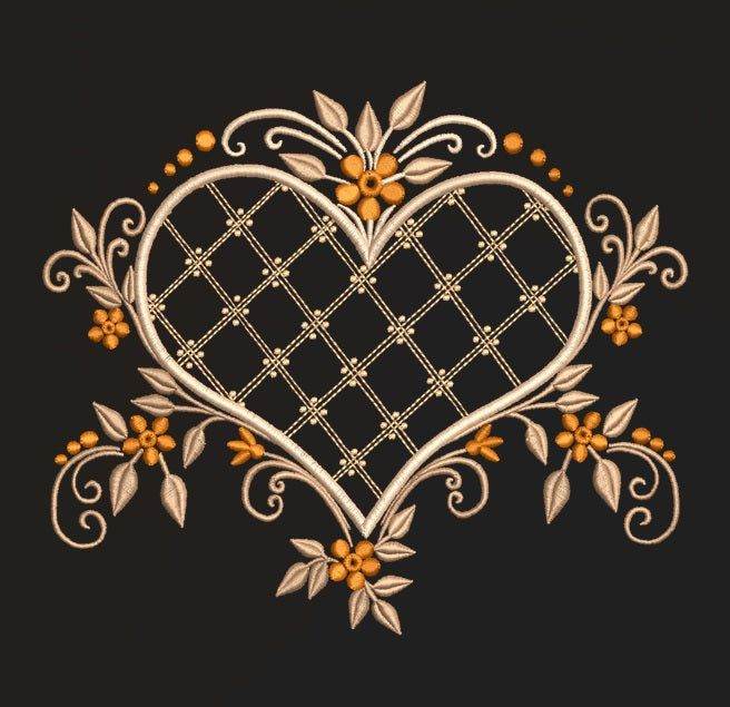 Heart in bloom - 7 Embroidery designs Pack - FineryEmbroidery