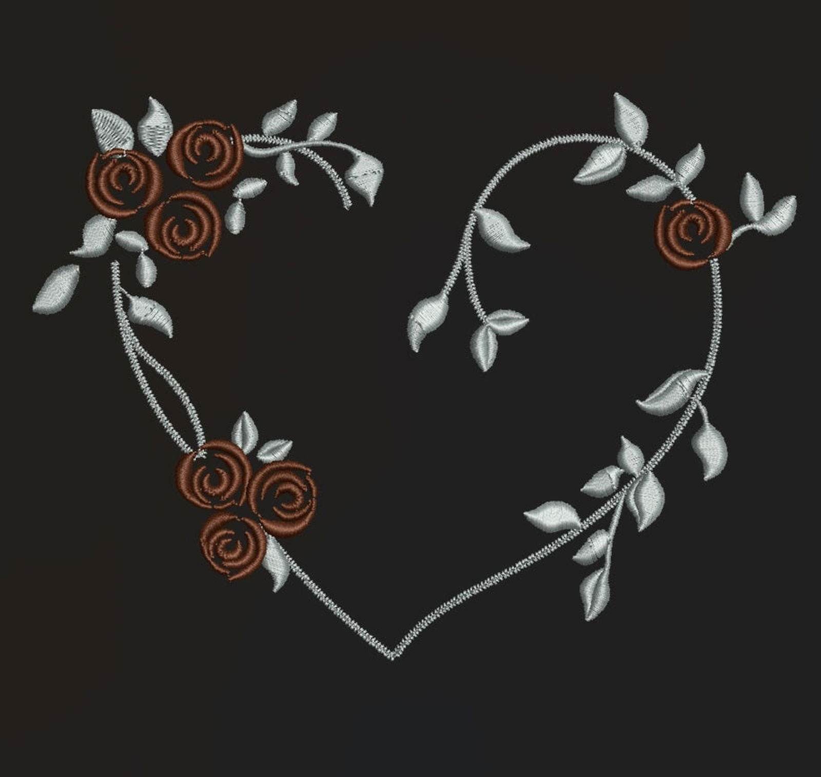 Heart in bloom - 7 Embroidery designs Pack - FineryEmbroidery