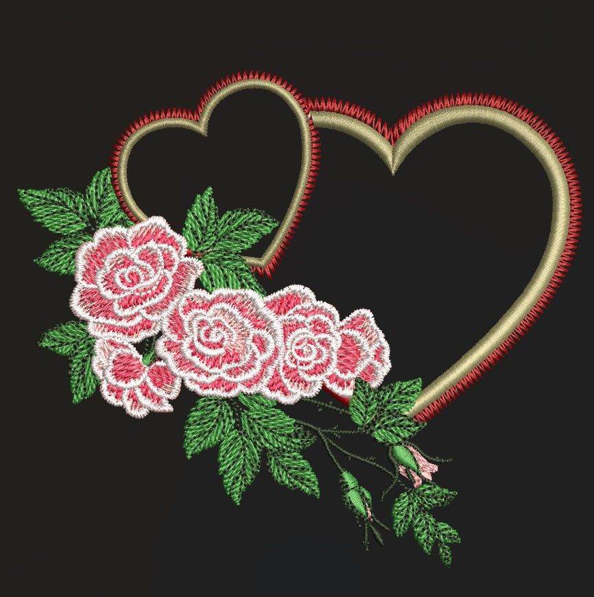 Heart in bloom - 7 Embroidery designs Pack - FineryEmbroidery