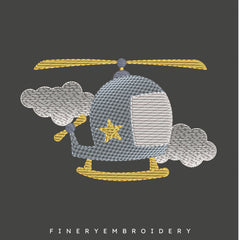 Helicopter Embroidery Design | FineryEmbroidery - FineryEmbroidery