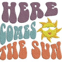 Here-Comes-the-Sun-Summertime - Embroidery Design - FineryEmbroidery