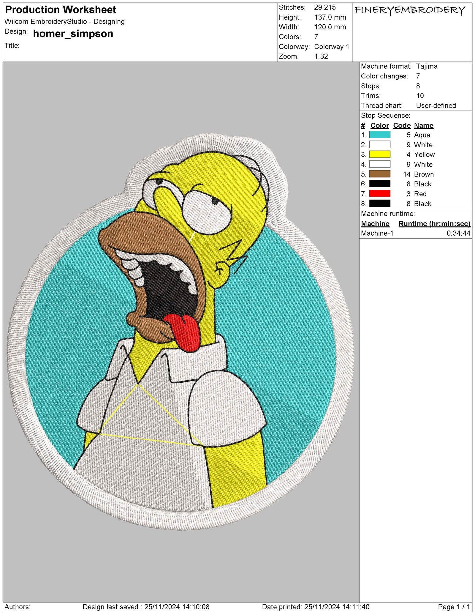 Homer Simpson Embroidery Design – Fun and Iconic! - FineryEmbroidery