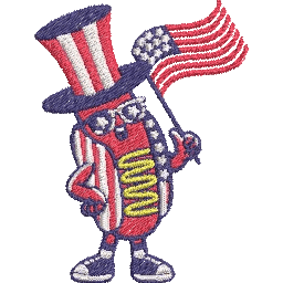 Hotdog-Sunglasses-America-Flag-July - Embroidery Design - FineryEmbroidery