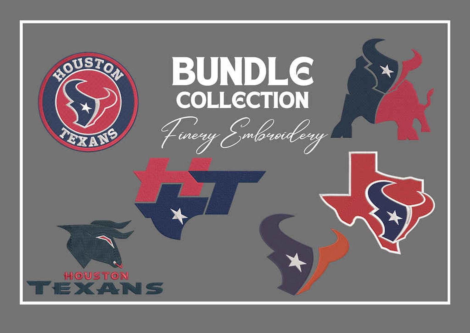 Houston Texans - Pack of 6 Designs - Embroidery Design - FineryEmbroidery