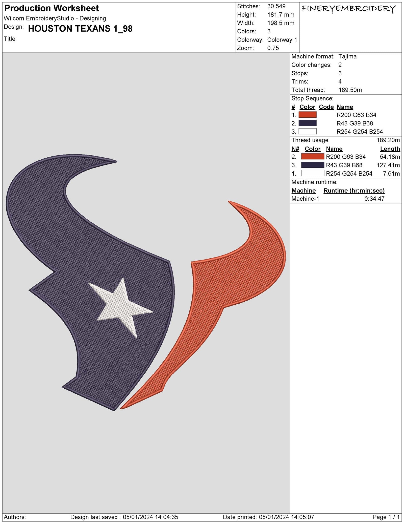 Houston Texans 1 : Embroidery Design - FineryEmbroidery