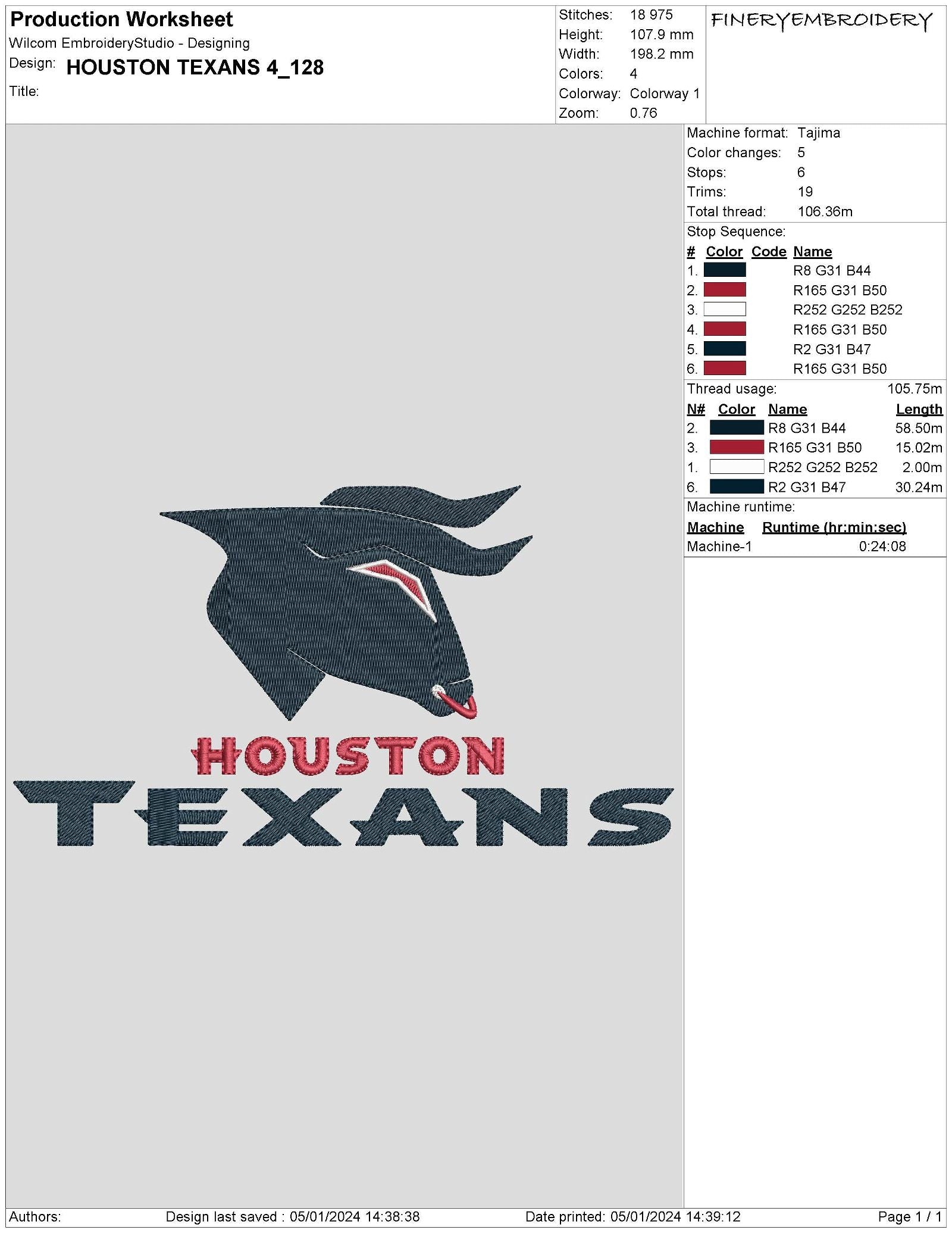 Houston Texans 4 : Embroidery Design - FineryEmbroidery