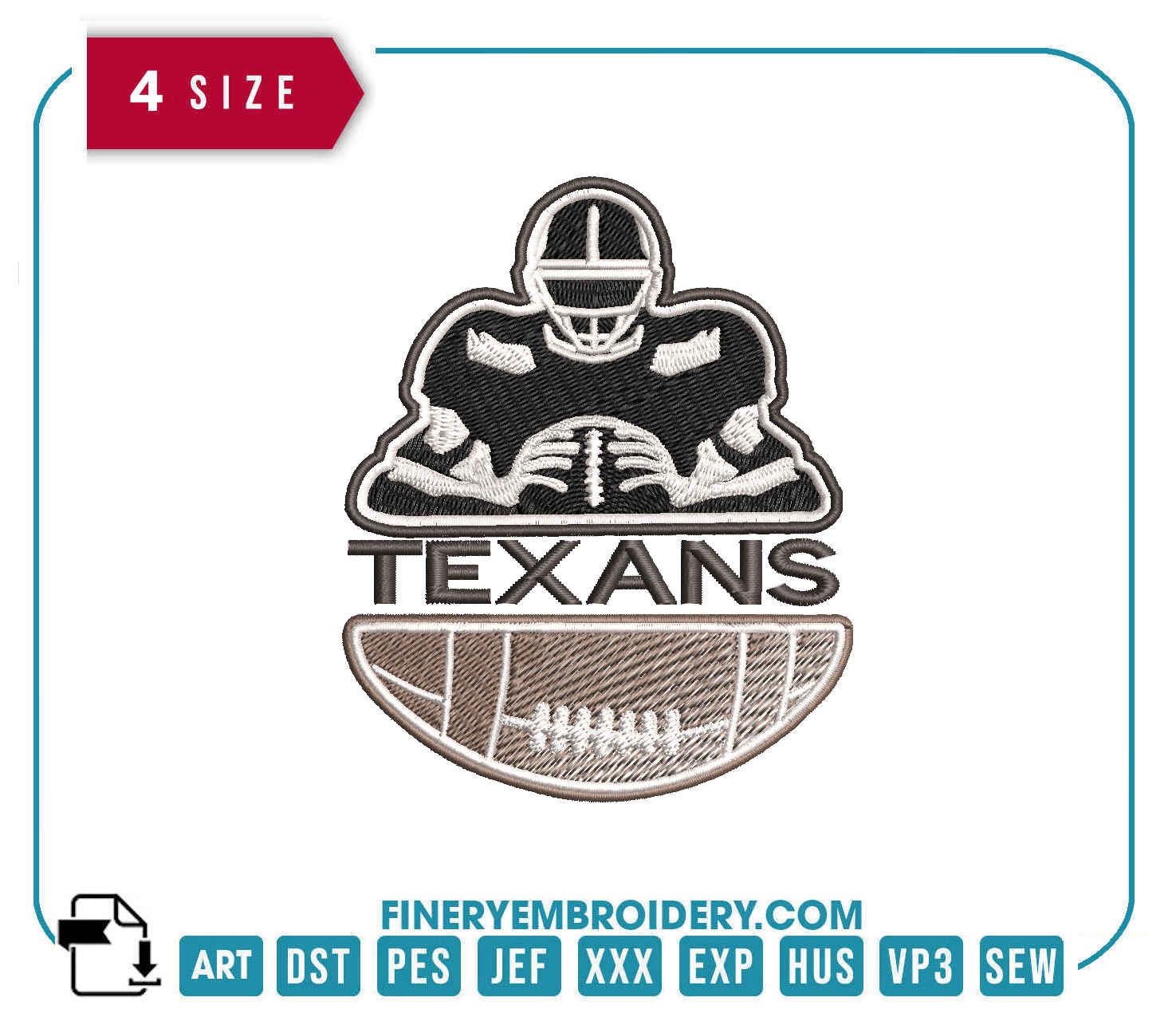 Houston Texans Team Player : Embroidery Design - FineryEmbroidery