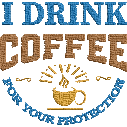 I-Drink-Coffee - Embroidery Design FineryEmbroidery