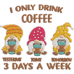 I-Only-Drink-Coffee - Embroidery Design - FineryEmbroidery