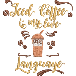 Iced-Coffee-is-My-Love - Embroidery Design - FineryEmbroidery