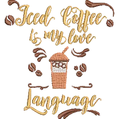 Iced-Coffee-is-My-Love - Embroidery Design - FineryEmbroidery