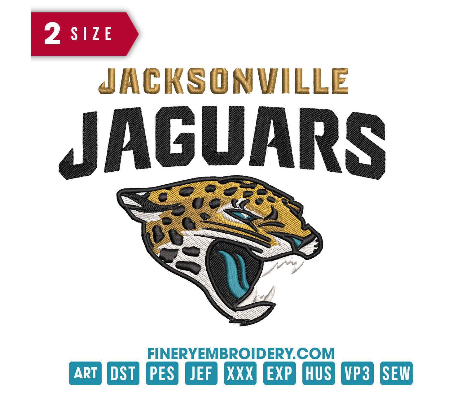 Jacksonville Jaguar 4 : Embroidery Design - FineryEmbroidery