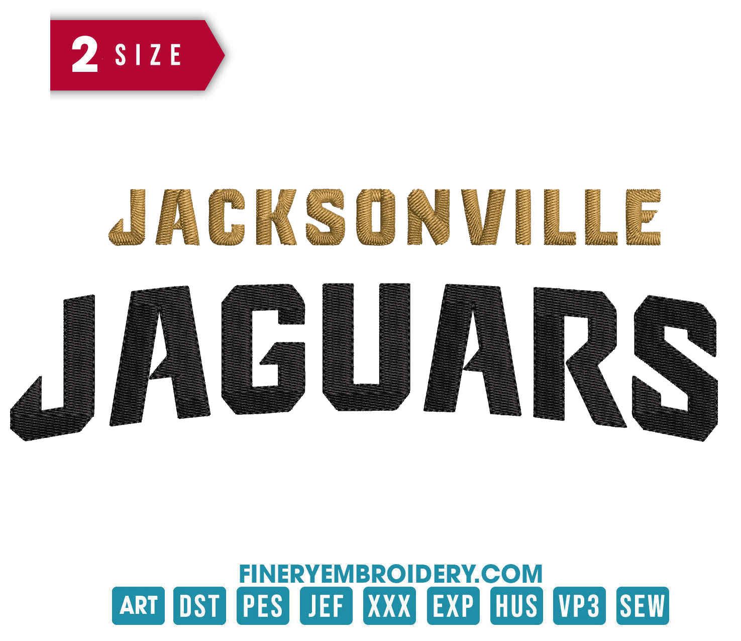 Jacksonville Jaguar 6 : Embroidery Design - FineryEmbroidery