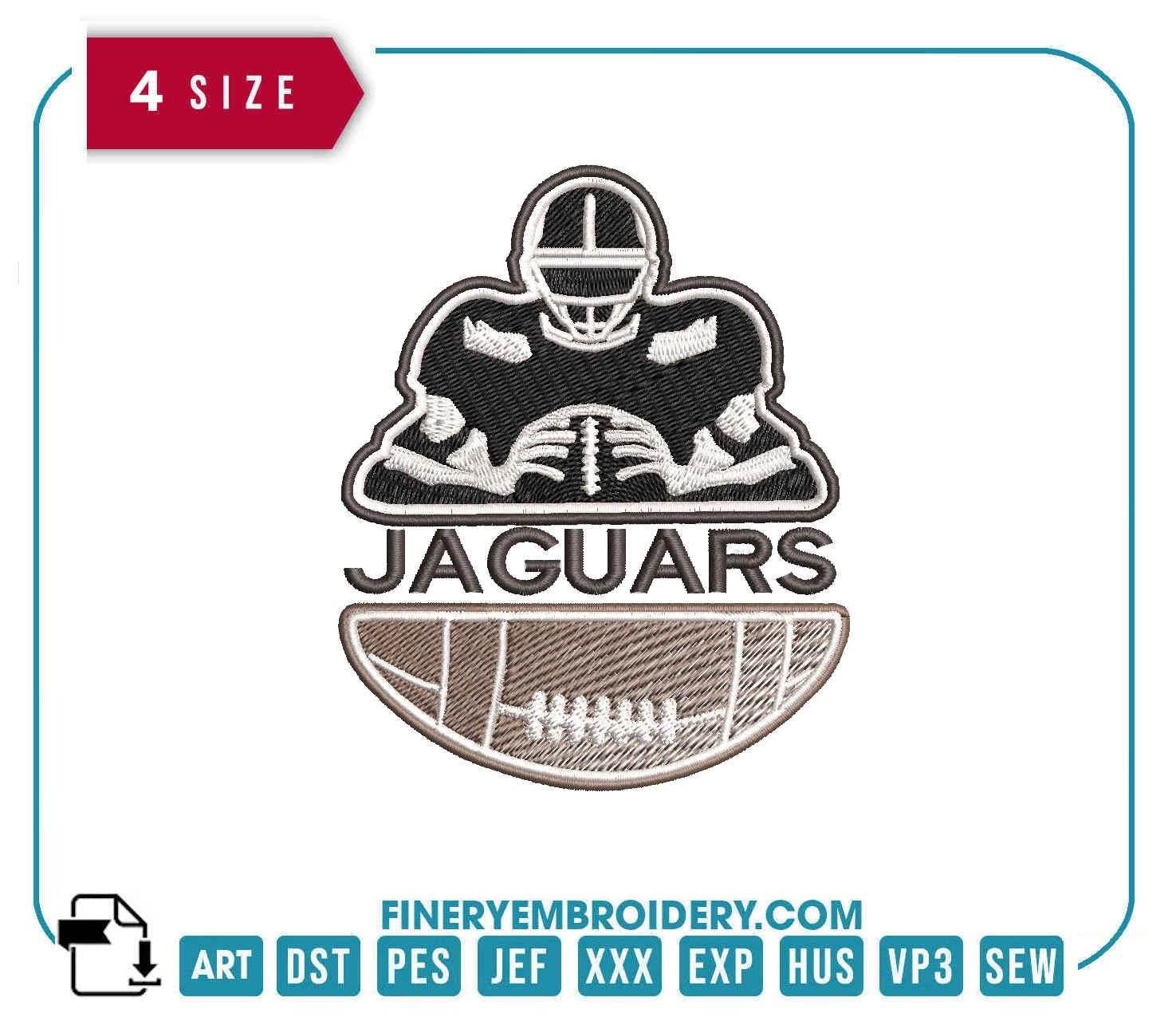Jacksonville Jaguars Team Player : Embroidery Design - FineryEmbroidery