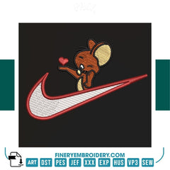 Jerry Loves Nike Embroidery Design