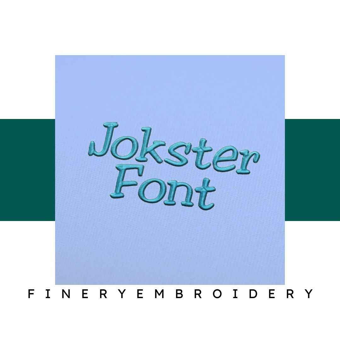 Jokster Embroidery alphabet Font Set