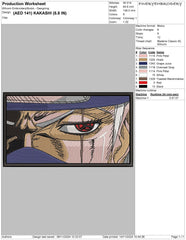 Kakashi Eye Embroidery Design - FineryEmbroidery