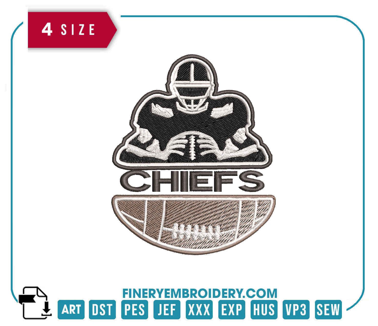 Kansas City Chiefs Team Player : Embroidery Design - FineryEmbroidery