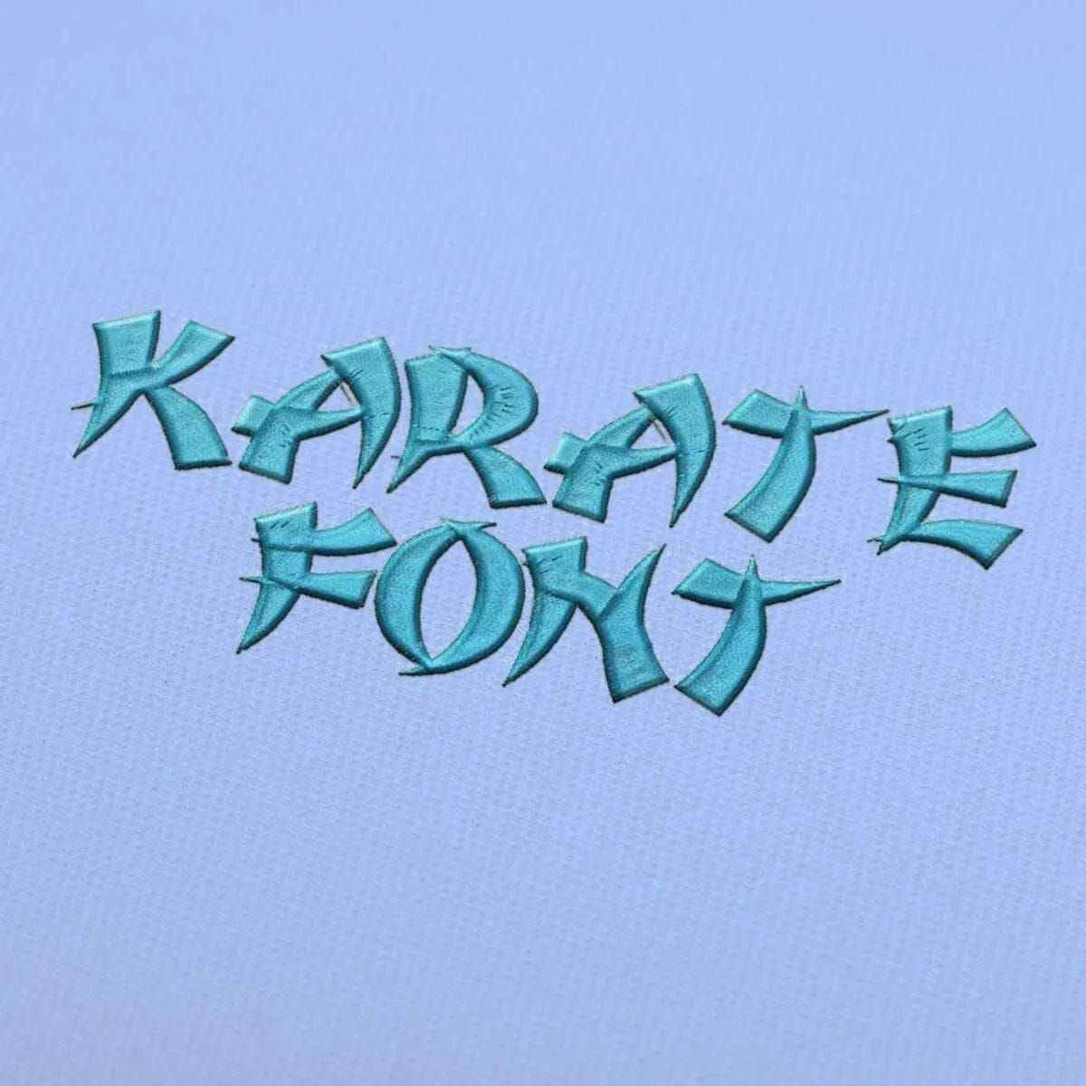 Karate Embroidery alphabet Font Set