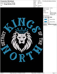 Detroit Kings of the North Embroidery Design – Fierce Lion Emblem for True Detroit Fans