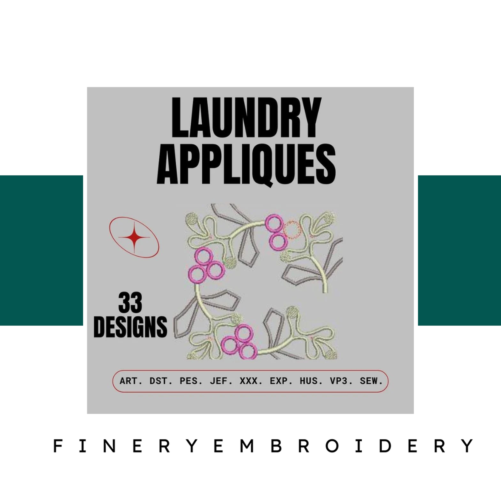 Laundry Appliques: Embroidery Design Pack - FineryEmbroidery