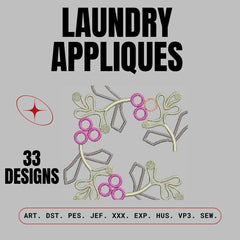 Laundry Appliques: Embroidery Design Pack - FineryEmbroidery