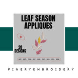 Leaf season Appliques: Embroidery Design Pack - FineryEmbroidery