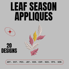 Leaf season Appliques: Embroidery Design Pack - FineryEmbroidery
